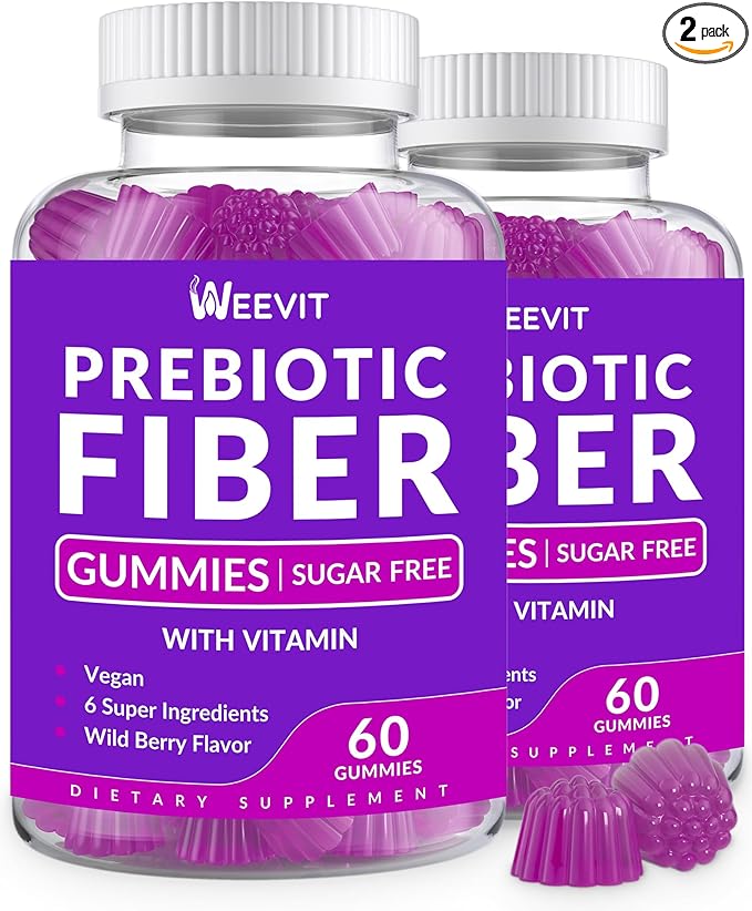 Prebiotic Fiber Gummies for Adults - Zero Sugar Added- 8g Fiber Supplement with Prebiotic Digestive Blend for Fulfill, Metabolism, Gut & Digestive