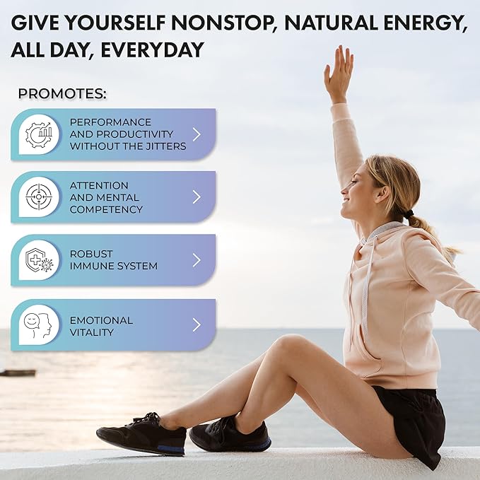 Korean Panax Ginseng (10% Ginsenosides) Energy 60 Capsules