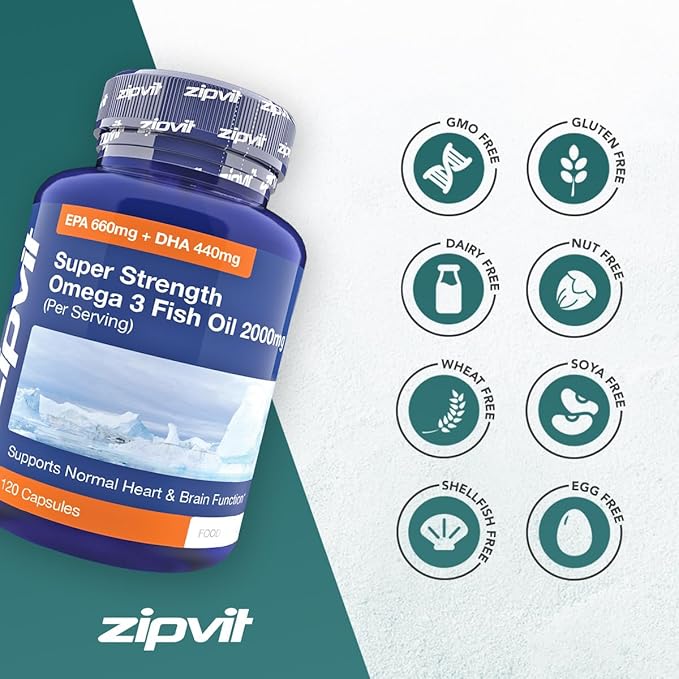 Omega 3 Fish Oil 2000mg 120 Capsules 660mg DHA 440mg per