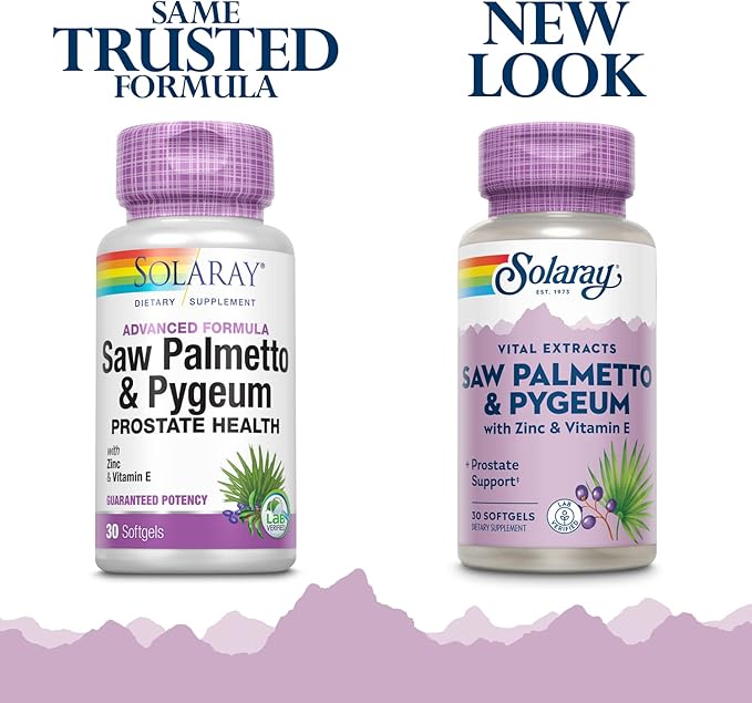 SOLARAY Saw Palmetto and Pygeum 60-Day Guarantee 30 Servings, 30 Softgels