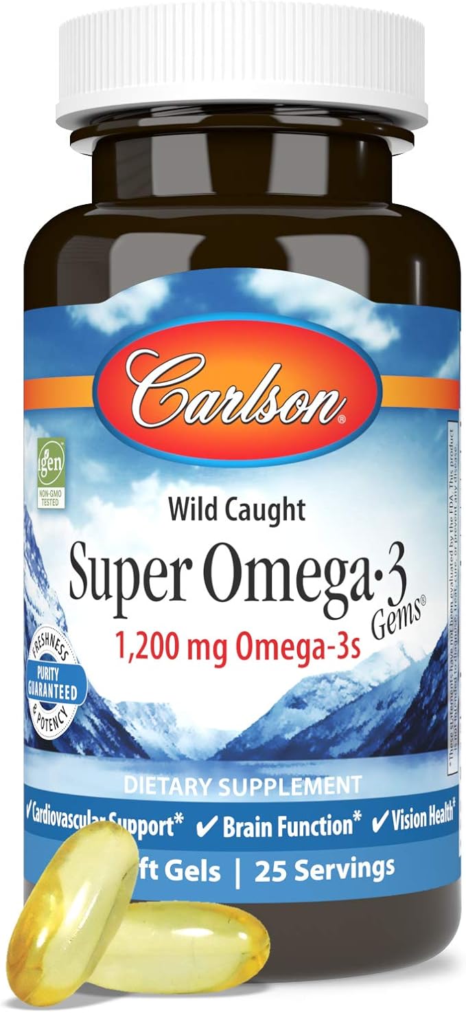 Carlson - Super Omega-3 Gems, 1200 Omega-3s, Wild 50 soft