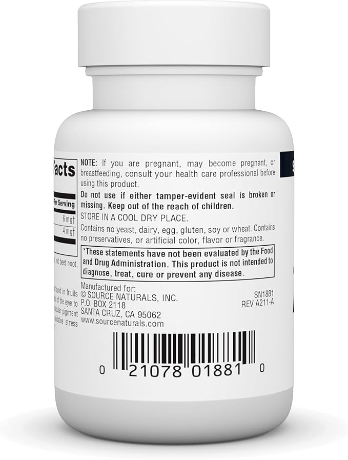 Source Naturals Zeaxanthin with Lutein, Antioxidant 10mg, 30 30 capsules