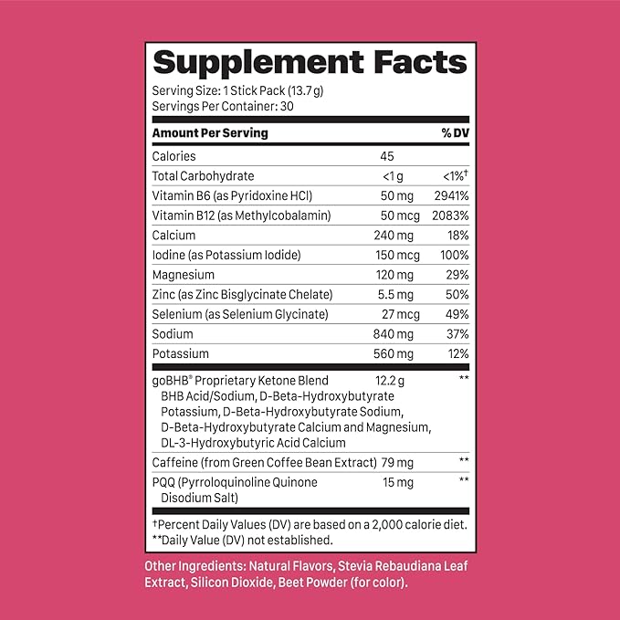 Intermittent Fasting Drink Mix for Women - BHB Exogenous Ketones Powder with Fasting Electrolytes & Green Coffee Bean Extract for Energy Focus and Hormonal Balance Support (Watermelon) - 10ct