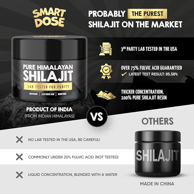 Pure Himalayan Shilajit Resin 85% Fulvic 125 Servings