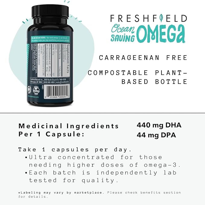 Ocean Saving Omega 3, The Fish 4-Month Supply, (440 mg), (120 Count 1))
