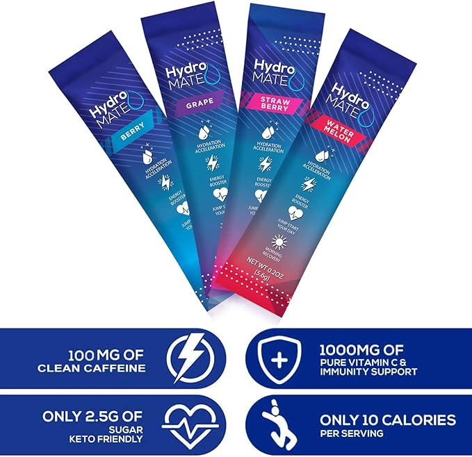 HydroMATE Electrolytes Powder Drink Mix Packets 30 Count