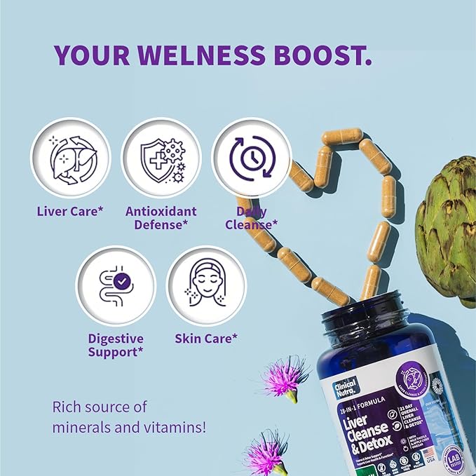 28-in-1 Liver Cleanse with Milk Thistle, 60 Vegan