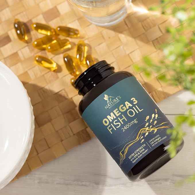 Triple Strength Omega 3 Fish Oil 2400 mg 1200 MG Omega-3 Supplement 120 Fish