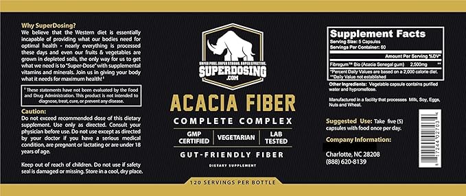 Fast Acting, Organic Acacia Senegal Fiber 600pk. Natural
