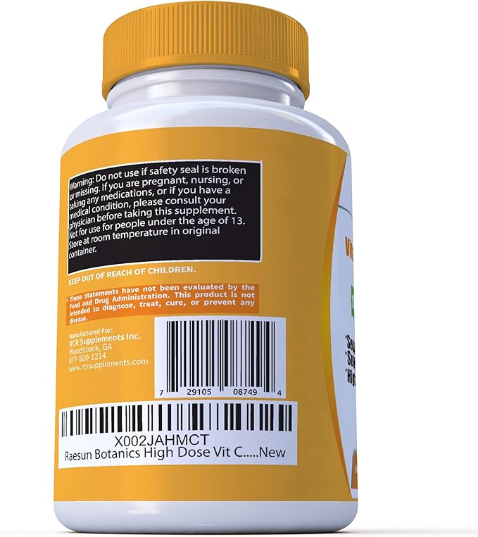 RaeSun Botanics High Dose Vitamin C 120 Capsule 2 Month
