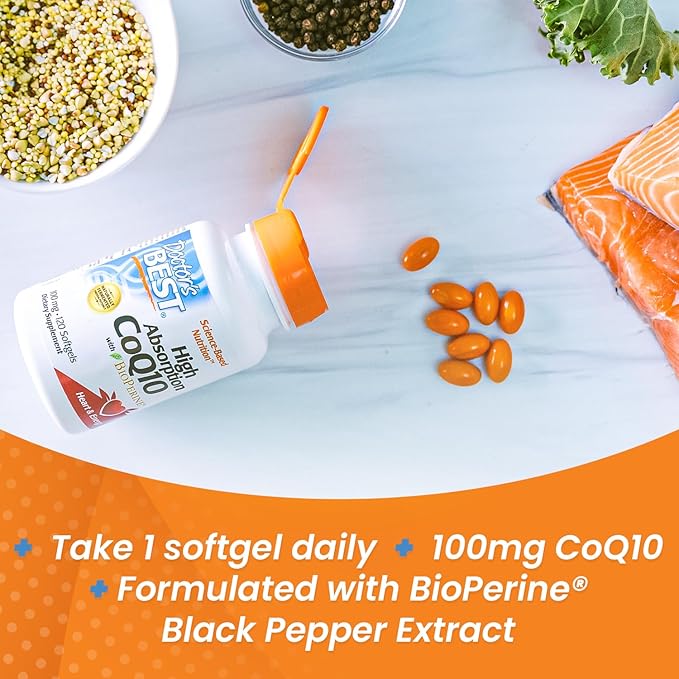 Doctor's Best High Absorption CoQ10 100 mg, 120 Count