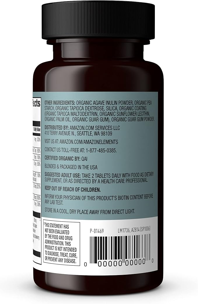 Amazon Elements Organic Whole Food B 60 tablets