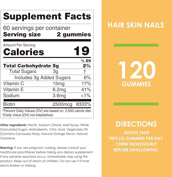 Nature's Key Biotin Gummies with Vitamin 120 Count