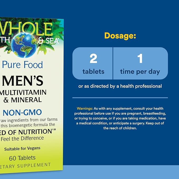 Natural Factors, Men's Multivitamin & Mineral, 1 Serving Contains Nutrition Equivalent to ½ lb of Veggies, 60 Tablets