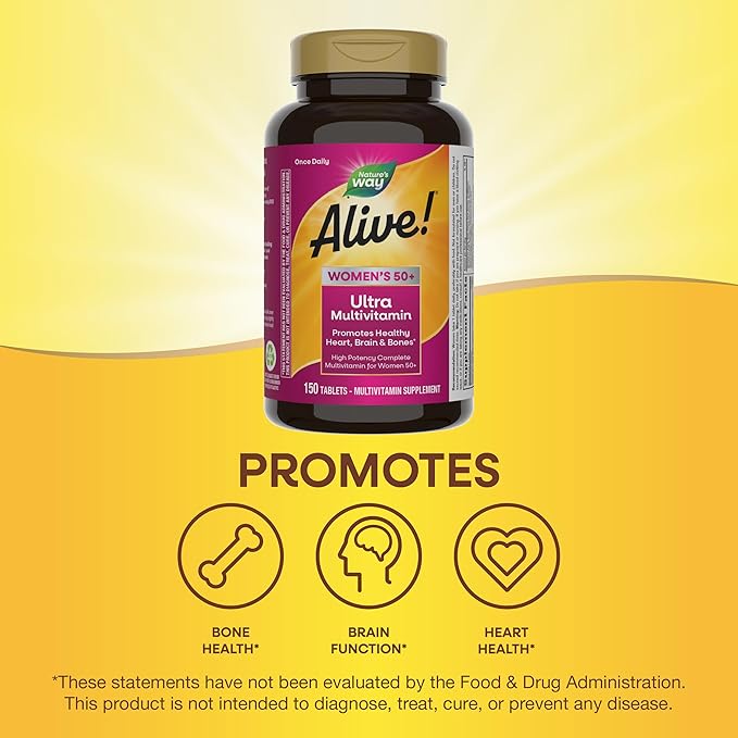Nature’s Way Alive! Women’s 50+ Ultra B12, Gluten-Free, 150 Tablets