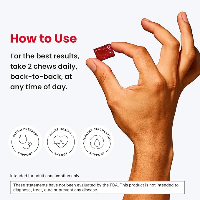 humanN SuperBeets Heart Chews Advanced 100mg of CoQ10 Plus 60 Count