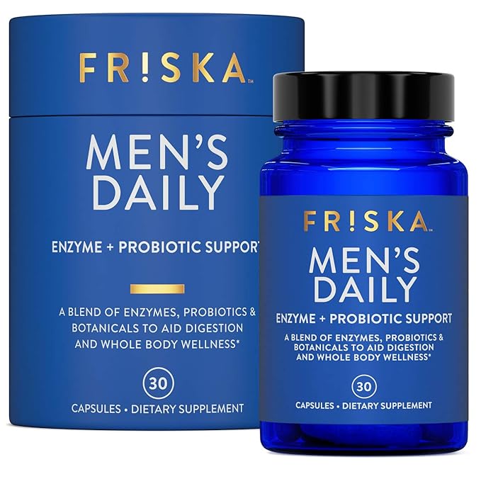 FRISKA Men’s Daily Digestive Enzyme and 30 Capsules