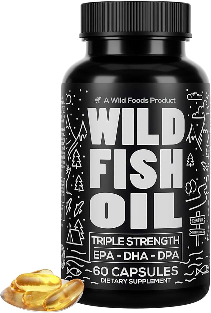 Wild Foods Fish Oil Omega 3 Supplements 1600 mg 60 Capsules (1 pk) 30 Servings