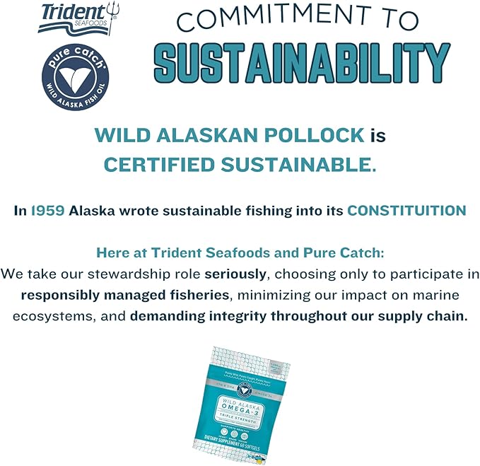 Trident Seafoods Pure Catch Wild Alaskan 1060mg Triple Omega-3 Fish 60 Ct.