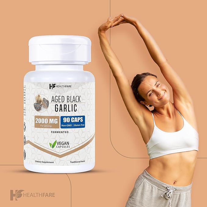 Fermented Black Garlic Extract Dietary Supplement 2000mg 90 Caps