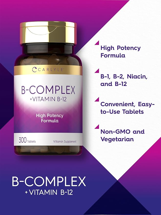 Carlyle B-Complex Vitamin with B12 300 Tablets