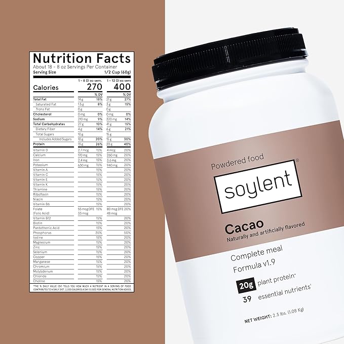 Soylent Complete Nutrition Meal Replacement Protein 39 Essential 36.8oz