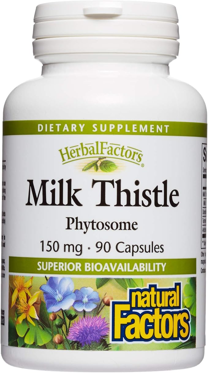 HerbalFactors by Natural Factors, Milk Thistle 90 capsules (90 servings)