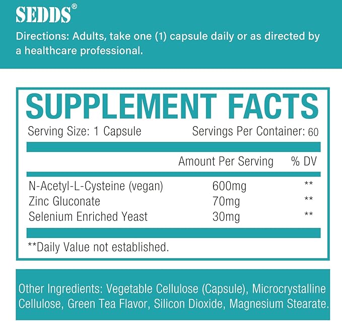 Supplements, N-Acetyl Cysteine (NAC) 600mg, 100