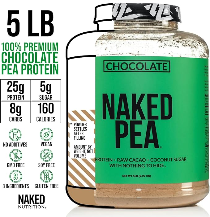 NAKED Chocolate Pea Protein 5lb Bulk,