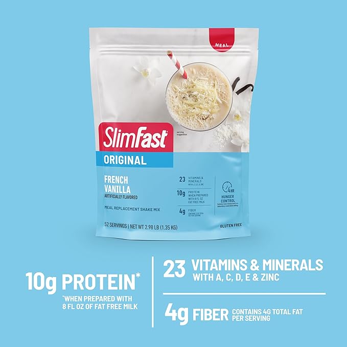 SlimFast Meal Replacement Powder, Original French 10g of 52 Servings