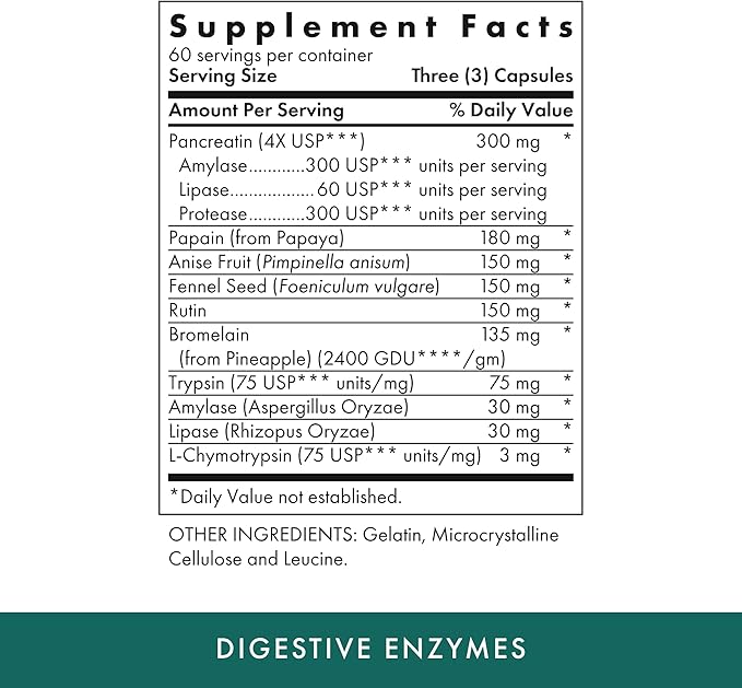 MICHAEL'S Health Naturopathic Programs Digestive Enzymes 180 Capsules 60 Servings
