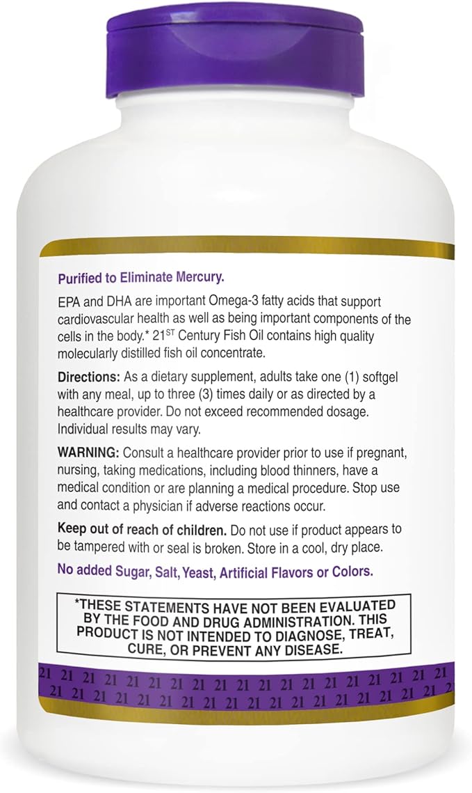 21st Century Fish Oil 1200 mg 140 Count