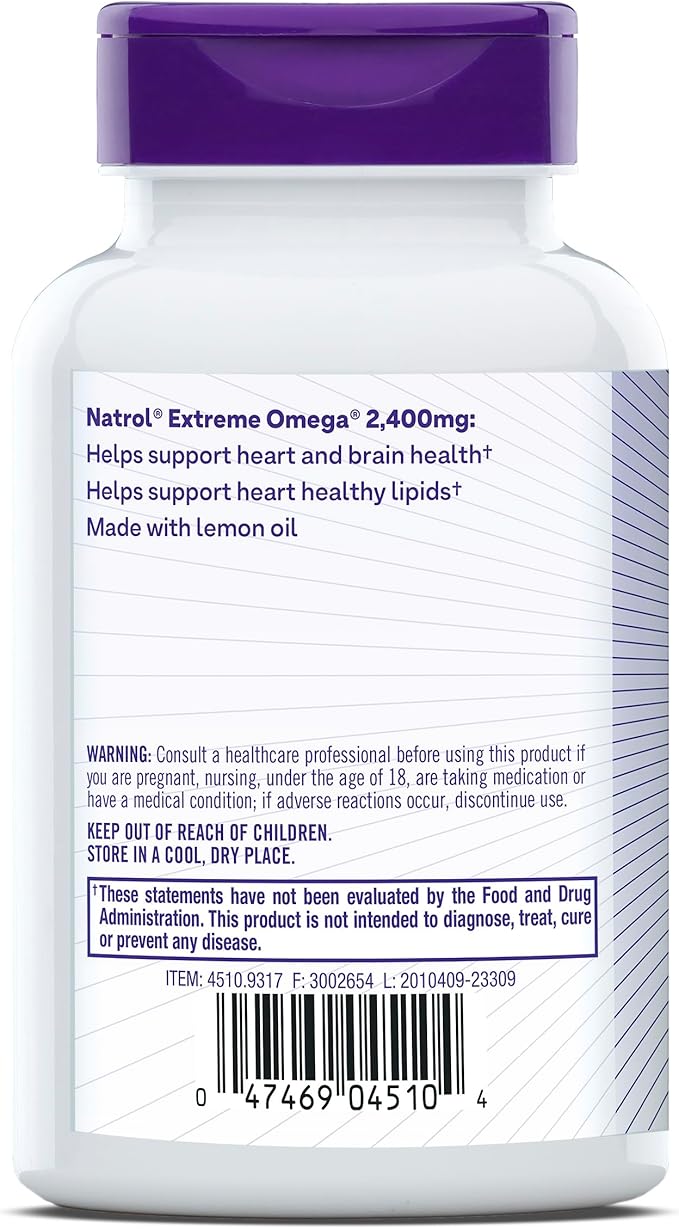 Natrol, Omega-3 Extreme Softgels, Heart Health 60 Count