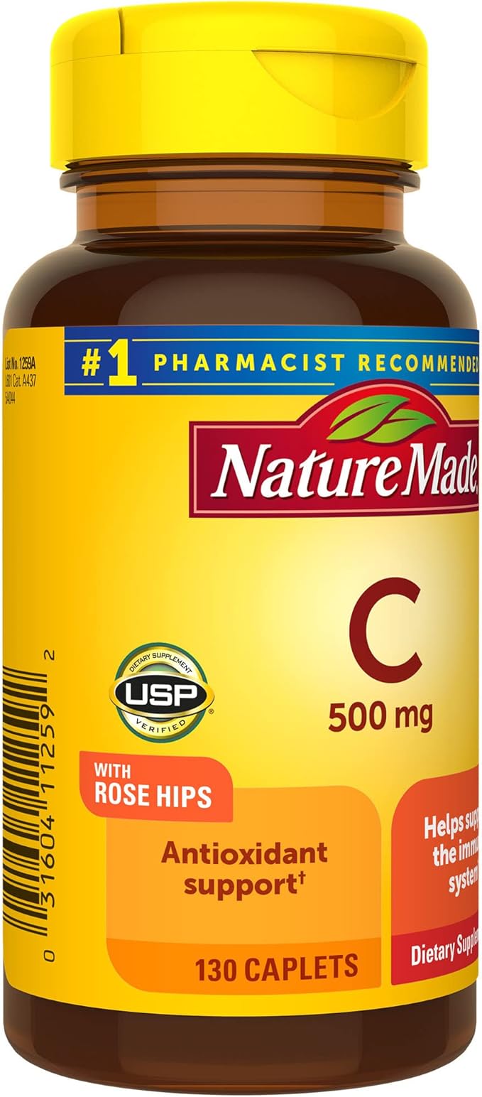 Nature Made Vitamin C 500 mg 130 Caplets, 130 Day
