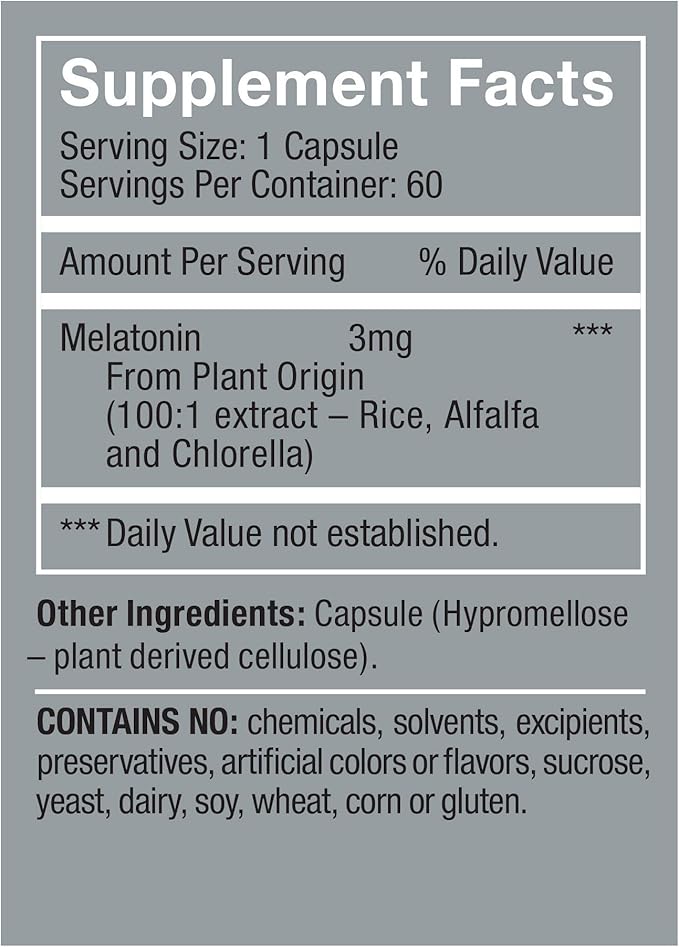 Herbatonin 3mg - The Only Natural 60 Vegan (60 Day