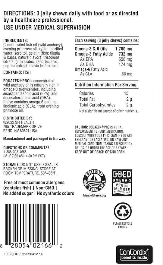 Equazen PRO Fish Oil Omega-3 + Omega-6 Supplement (45 Jelly