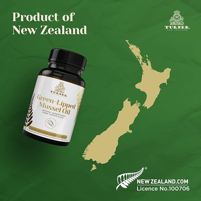 TURNER New Zealand Green Lipped Omega-3 53x Higher UAF1000+ Super 3 Bottles, 180 Softgels