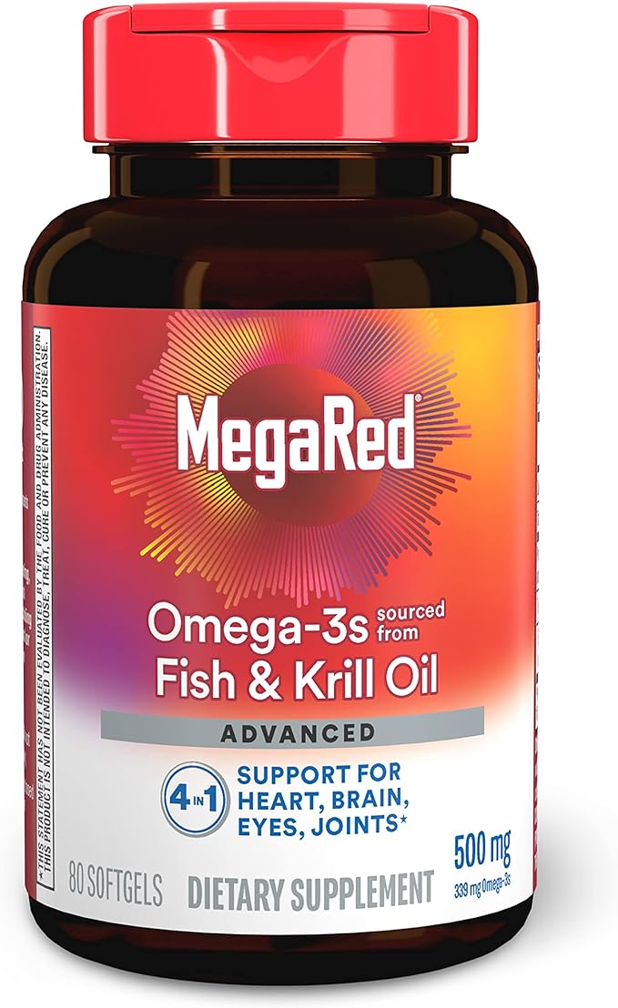 MegaRed Omega 3 Fish Oil & (80 Count 3 Fatty