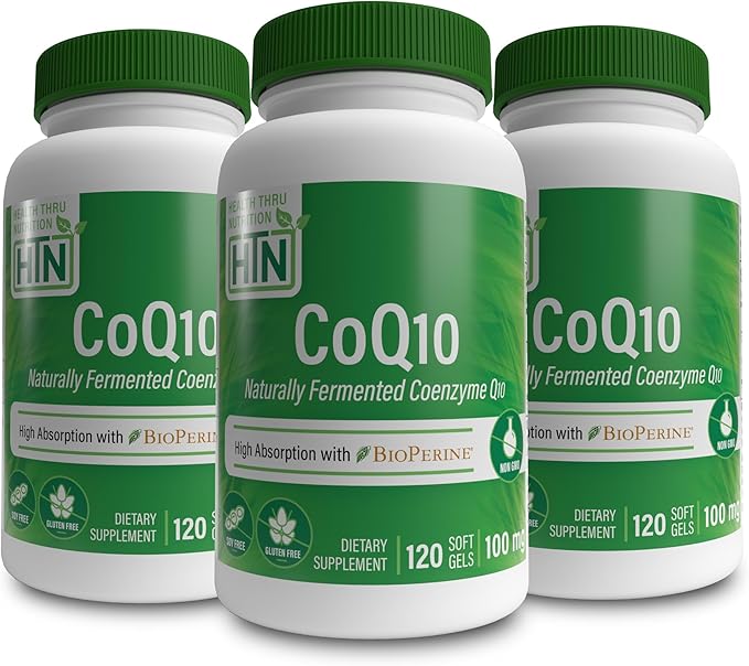 Health Thru Nutrition CoQ-10 100mg 3X 120 120 Softgels) Q10 | 3rd Party