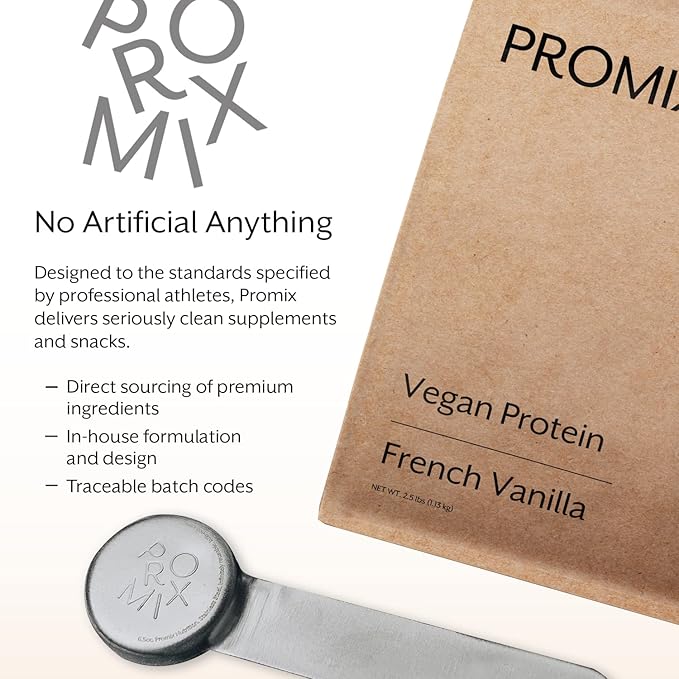 Promix Plant-Based Vegan Protein Powder, Vanilla 2.5lb Bulk B-12 -