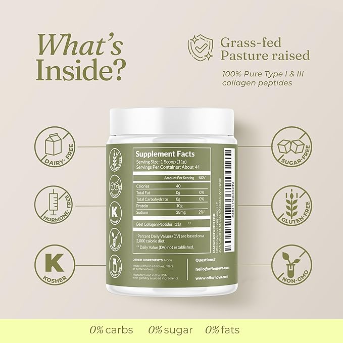 Hydrolyzed Collagen Peptides Powder 100% Pure,