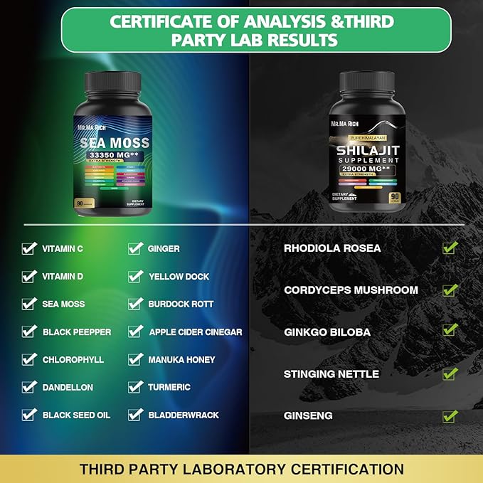 Sea Moss and shilajit Bundle 90 * 2 Count