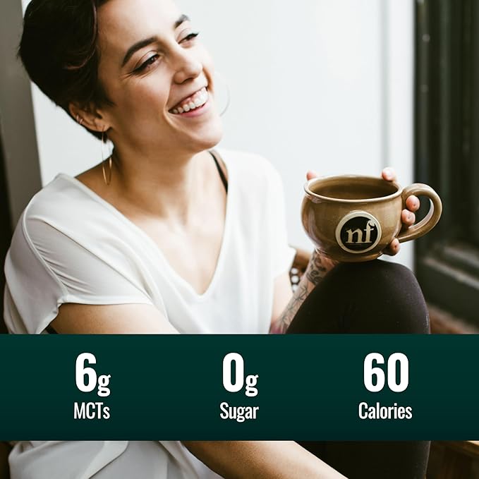 Natural Force Creamy Caramel MCT Oil – Non Dairy, Keto Certified, Emulsified MCTs for Low-Carb, Ketogenic Coffee, Smoothies, & Shakes - Mixes Instantly + No Blending Required – 16 Oz Glass Bottle