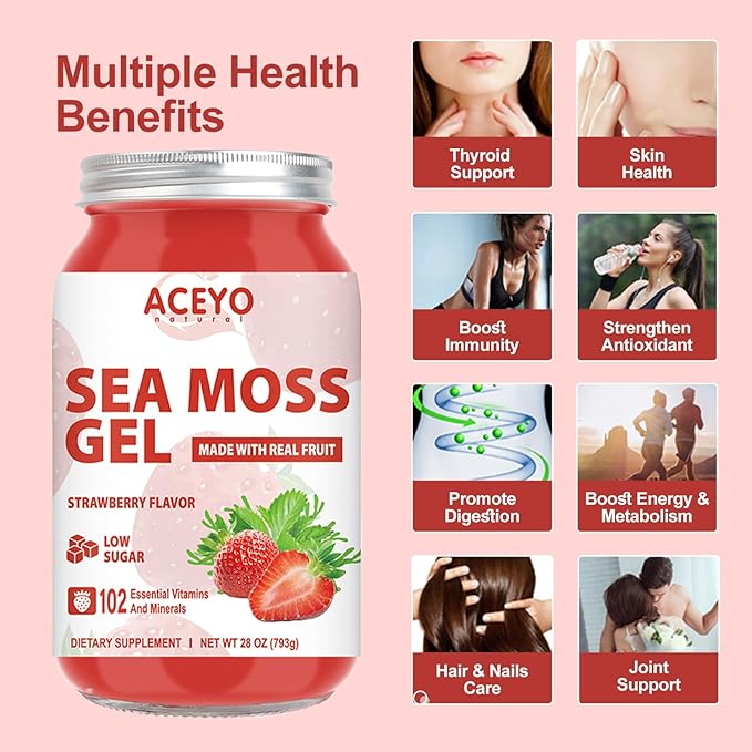 (28 OZ) Sea Moss Gel Organic 102 Vitamins