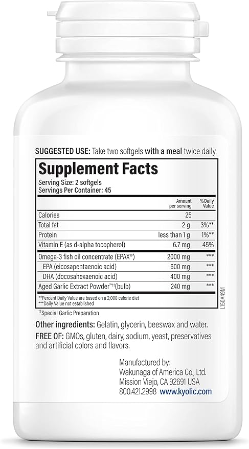 Kyolic Aged Garlic Extract Formula 150, Omega-3 90 90 Soft
