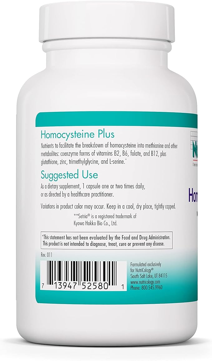 Nutricology Homocysteine Plus Supplement 90 Count