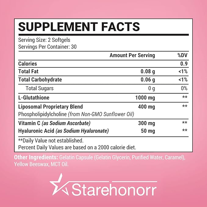 Liposomal Glutathione Softgels 1500MG, Reduced Glutathione 480 Softgels