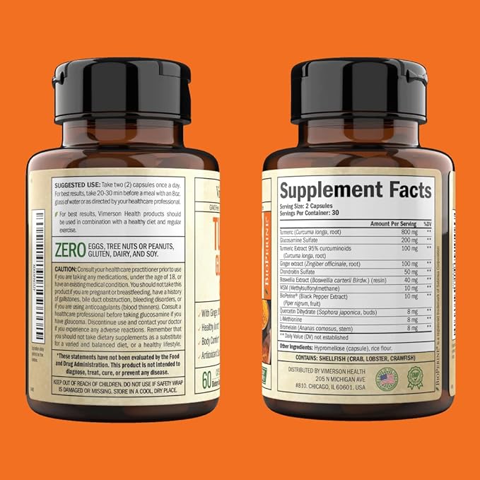 Turmeric & Glucosamine Chondroitin Joint Support 60 Capsules