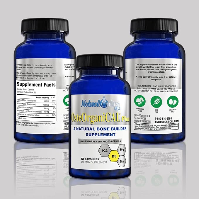 Plus - Organic Plant Base Source D3, k2, k2, Magnesium (360 Count) 3 Bottles