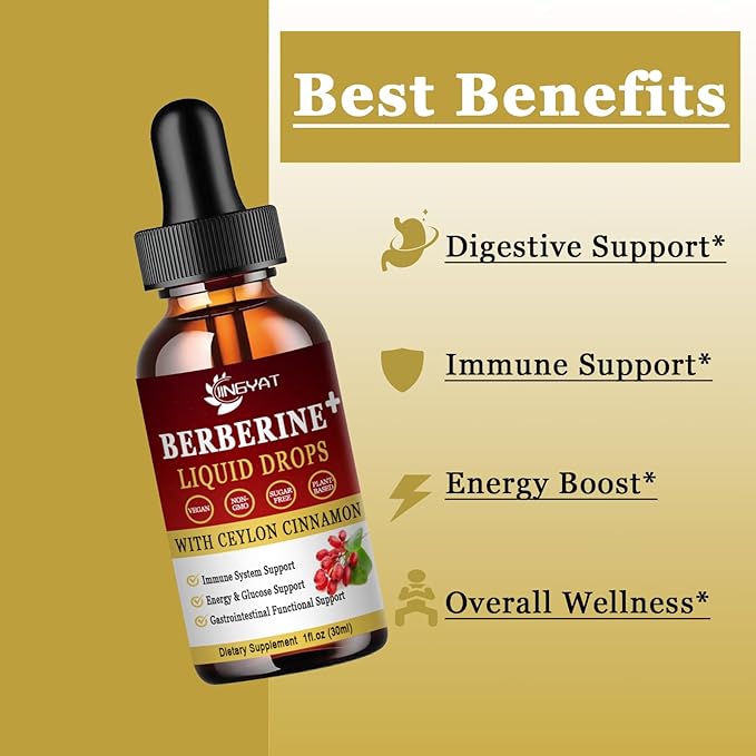 Berberine Liquid Drops 1500mg, Liposomal Berberine